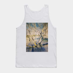 Winter tree in snowy landscape watercolour painting Tank Top